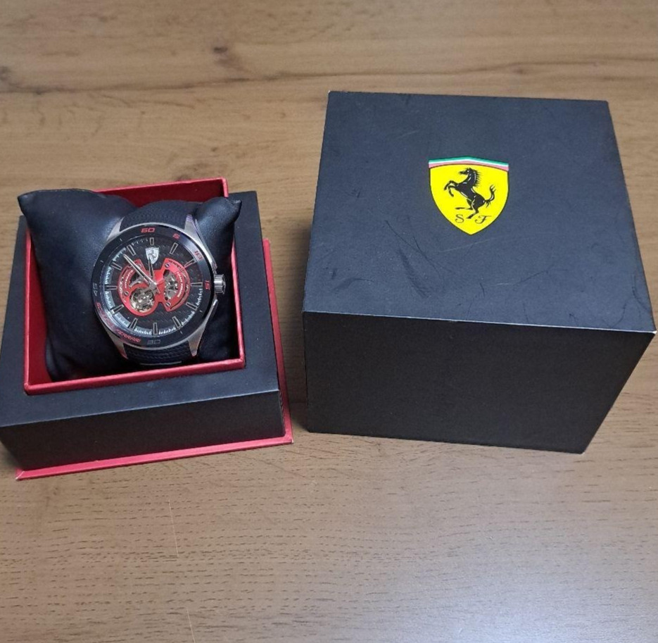 Scuderia Ferrari Automatic Skeleton Dial Rubber Strap Watch