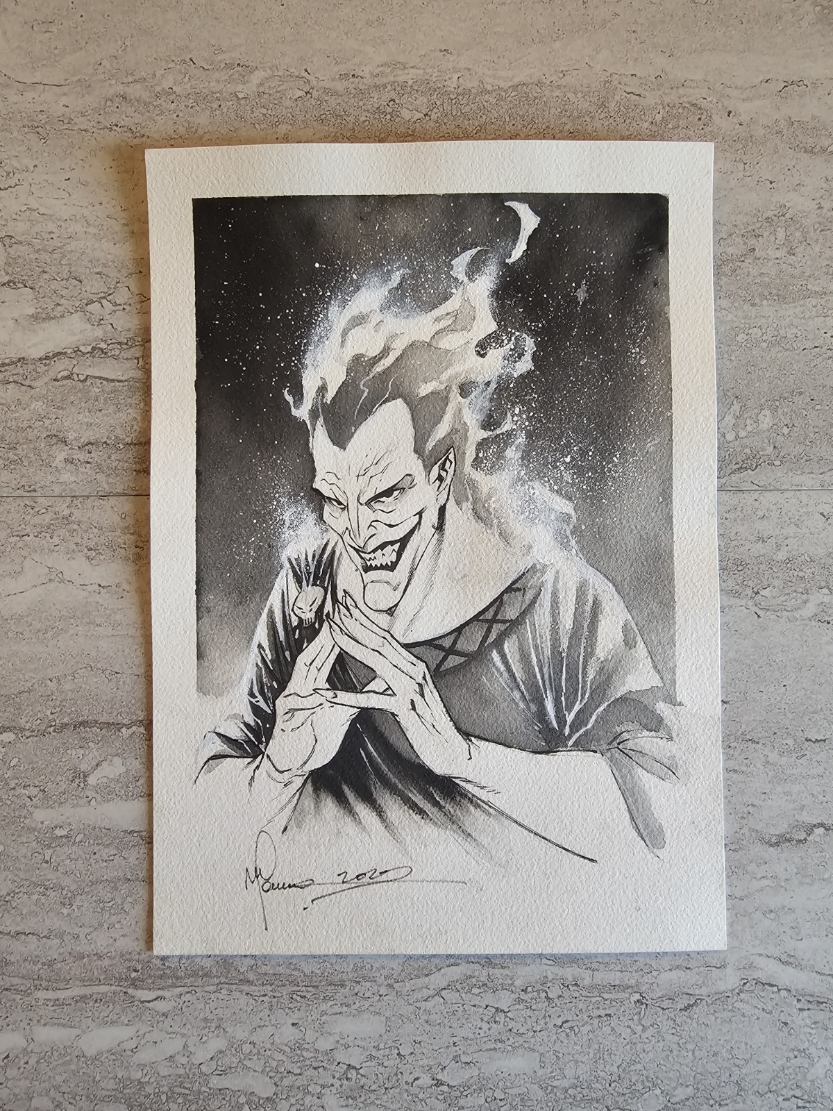 Disney's Hercules Hades Original Art Francesco Manna Signed Commission Disney's Hercules Hades Original Art Francesco Manna Signed Commission