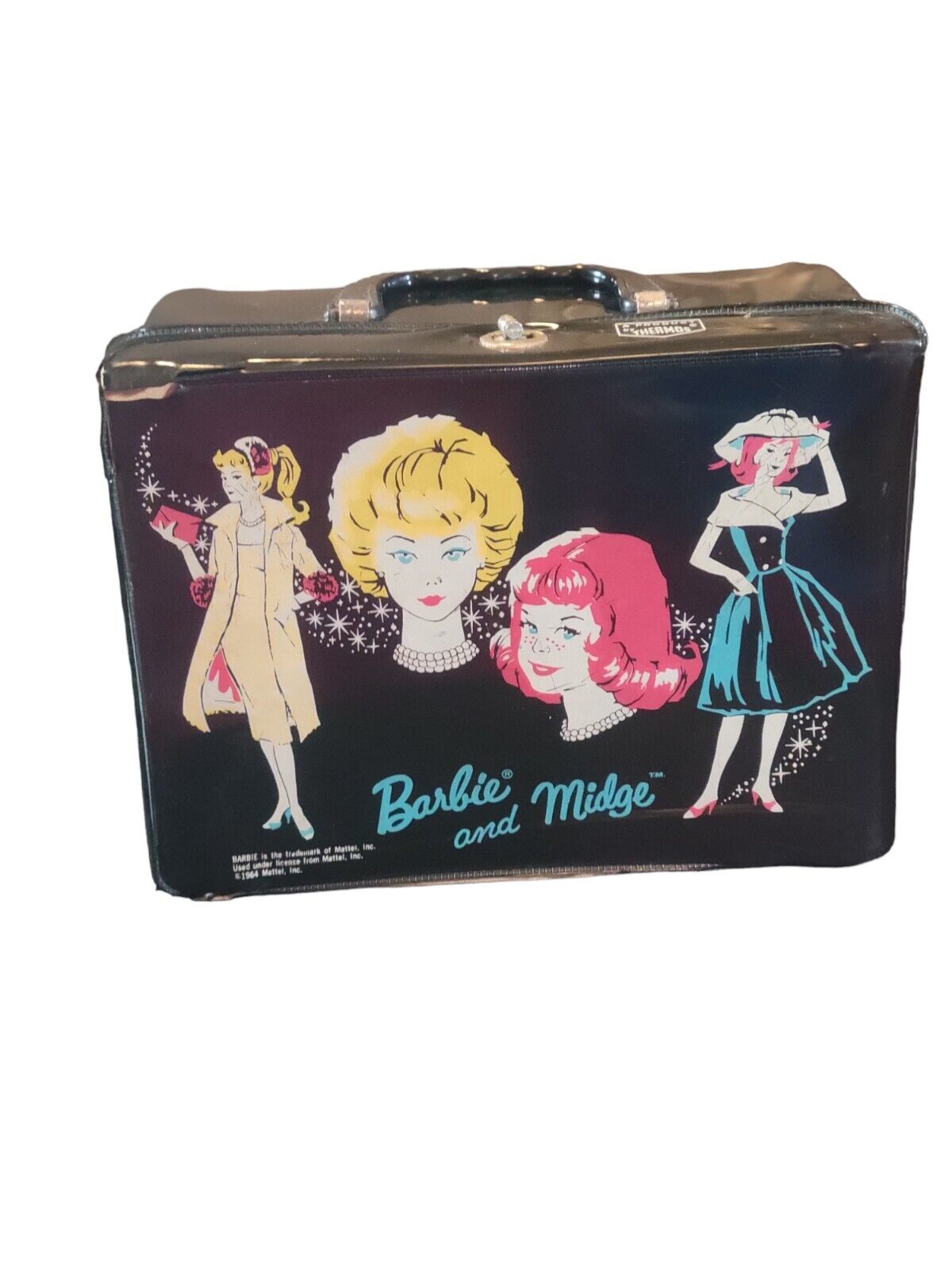 Barbie and Midge Vinyl Lunchbox 1964 Vintage Wear Noted See Pictures