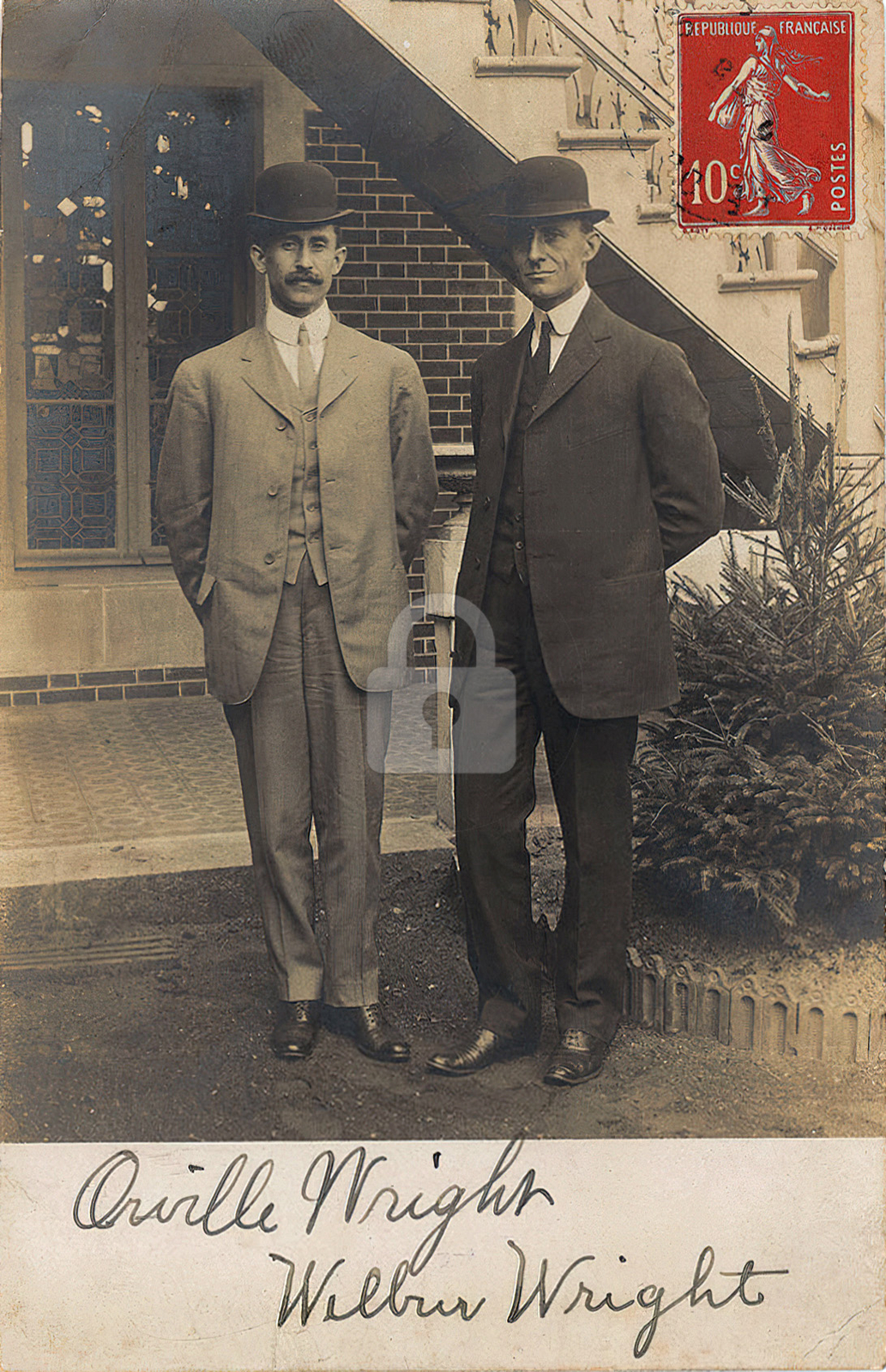 ORVILLE & WILBUR WRIGHT 1908 Signed  RPPC Postcard Copy