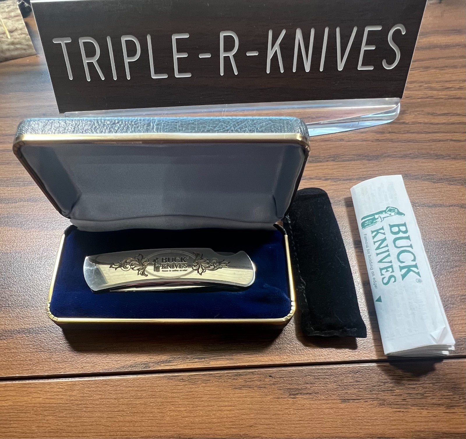 Rare Buck .925 Sterling Silver 526 Knife in Box Hoyt Scene