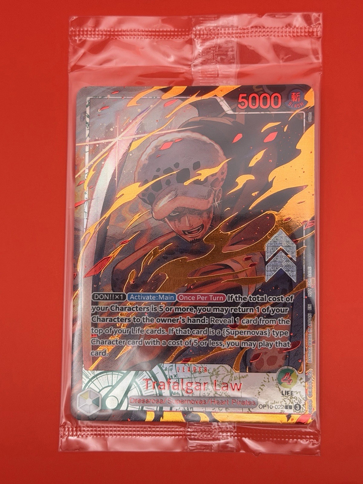 One Piece TCG Trafalgar Law OP10-022 Leader Flame Flame Event