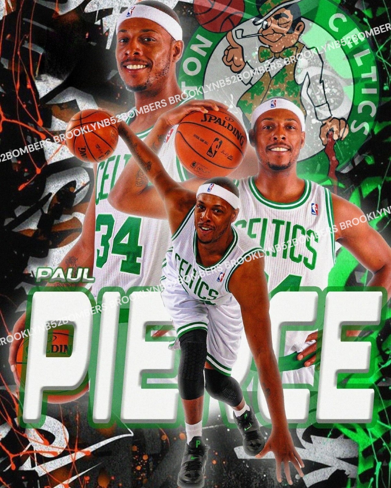 Paul Pierce Boston Celtics Custom Exclusive 8x10 Glossy Photo