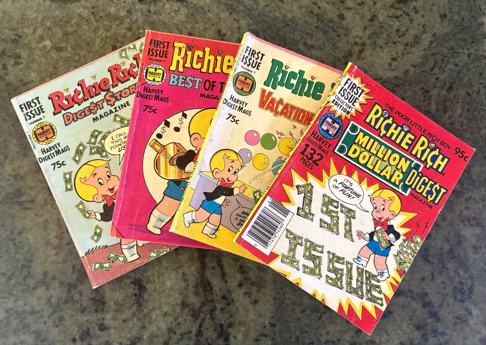 Richie Rich Harvey Digest Mags FIRST issues Collector\'s Edition - Lot of 4