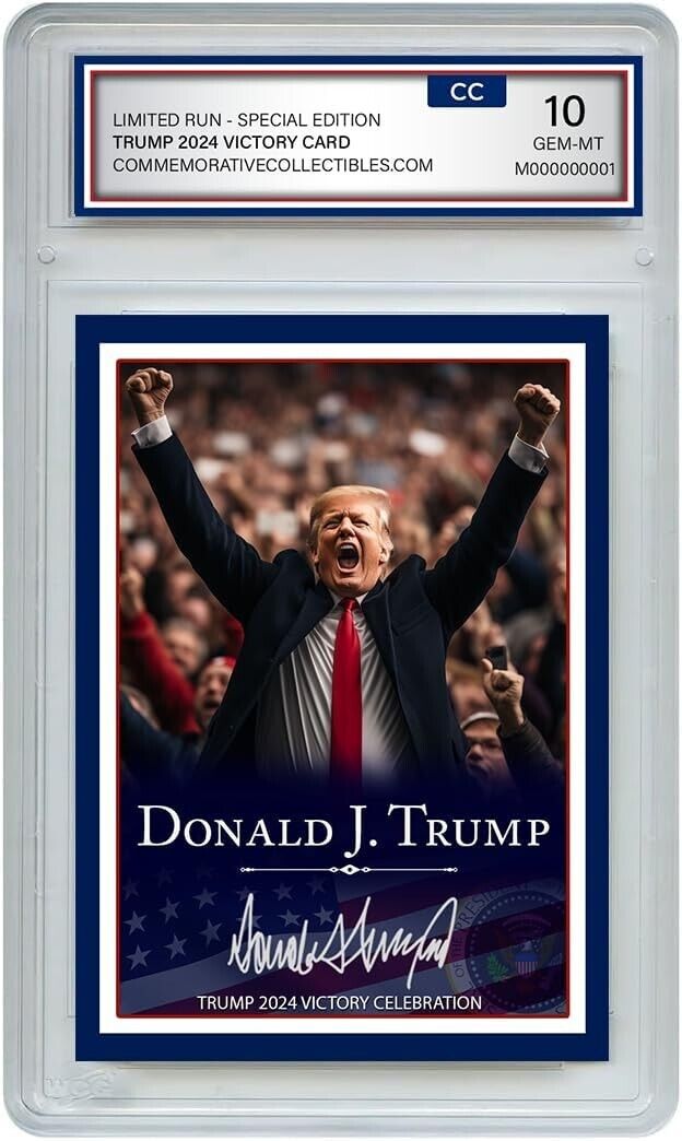 Trump Trading Card Victory Celebration Limited Edition Collector's Item, Gem 10