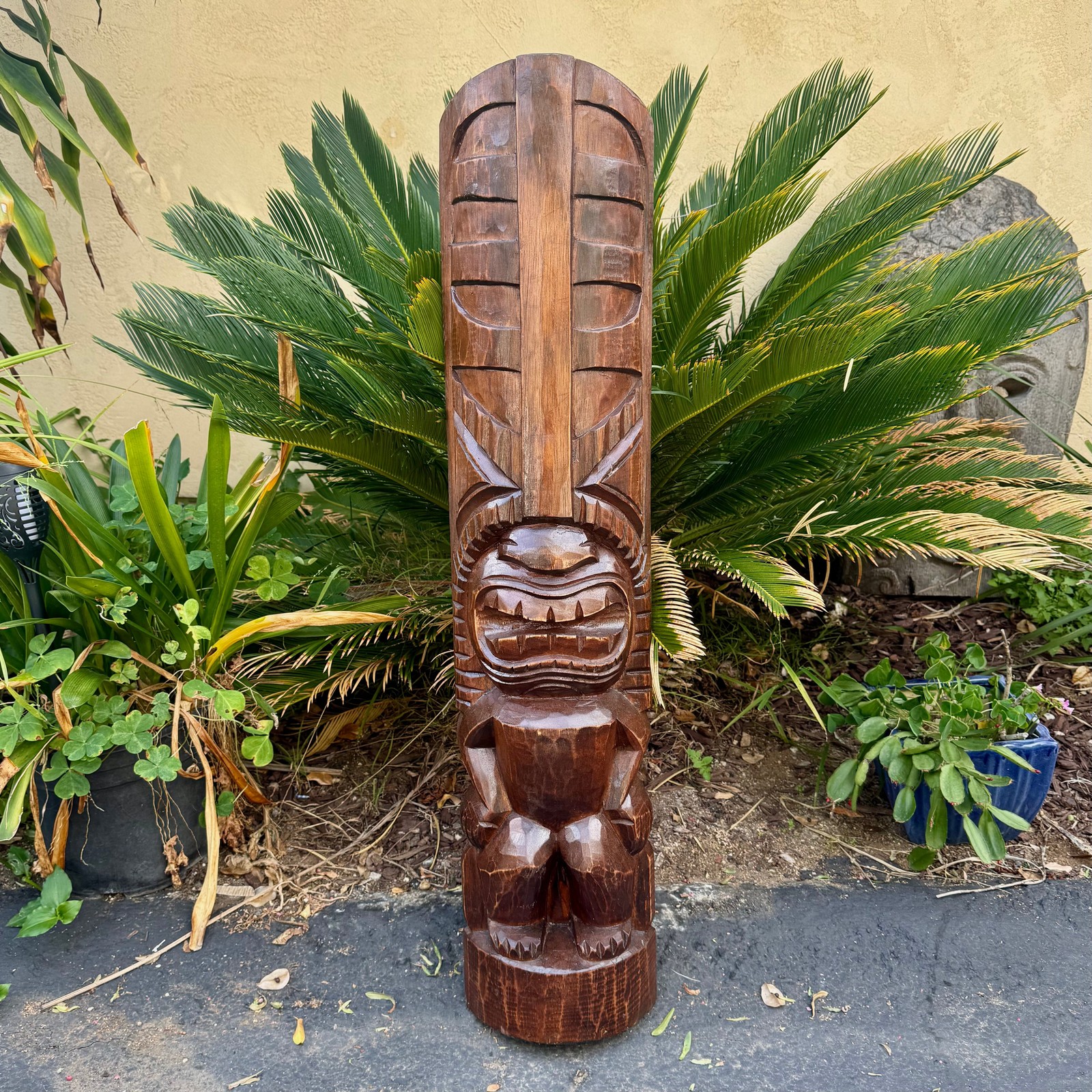 Lono Hawaiian Tiki  Half Statue Hand Carved 39