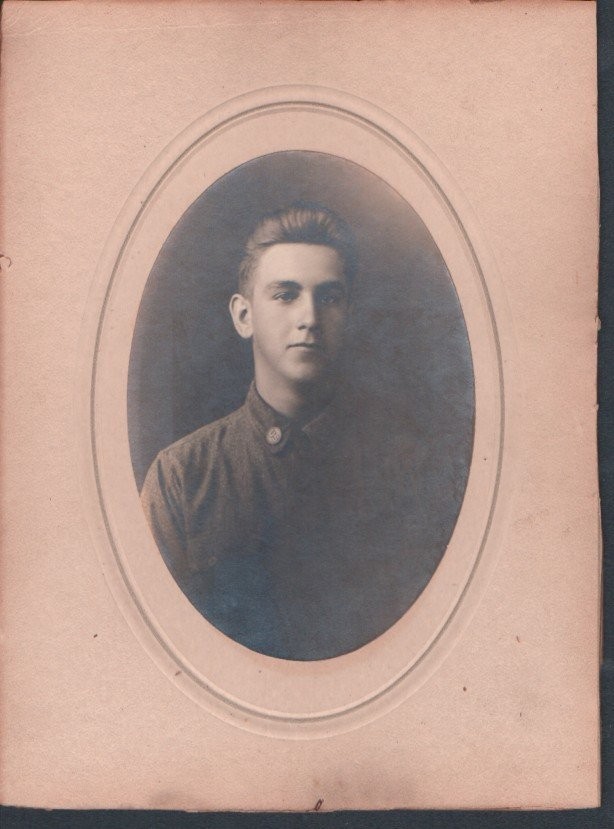 1917 WWI Era Photo Young Soldier Military Portrait of InfantrymanCharlie Collum