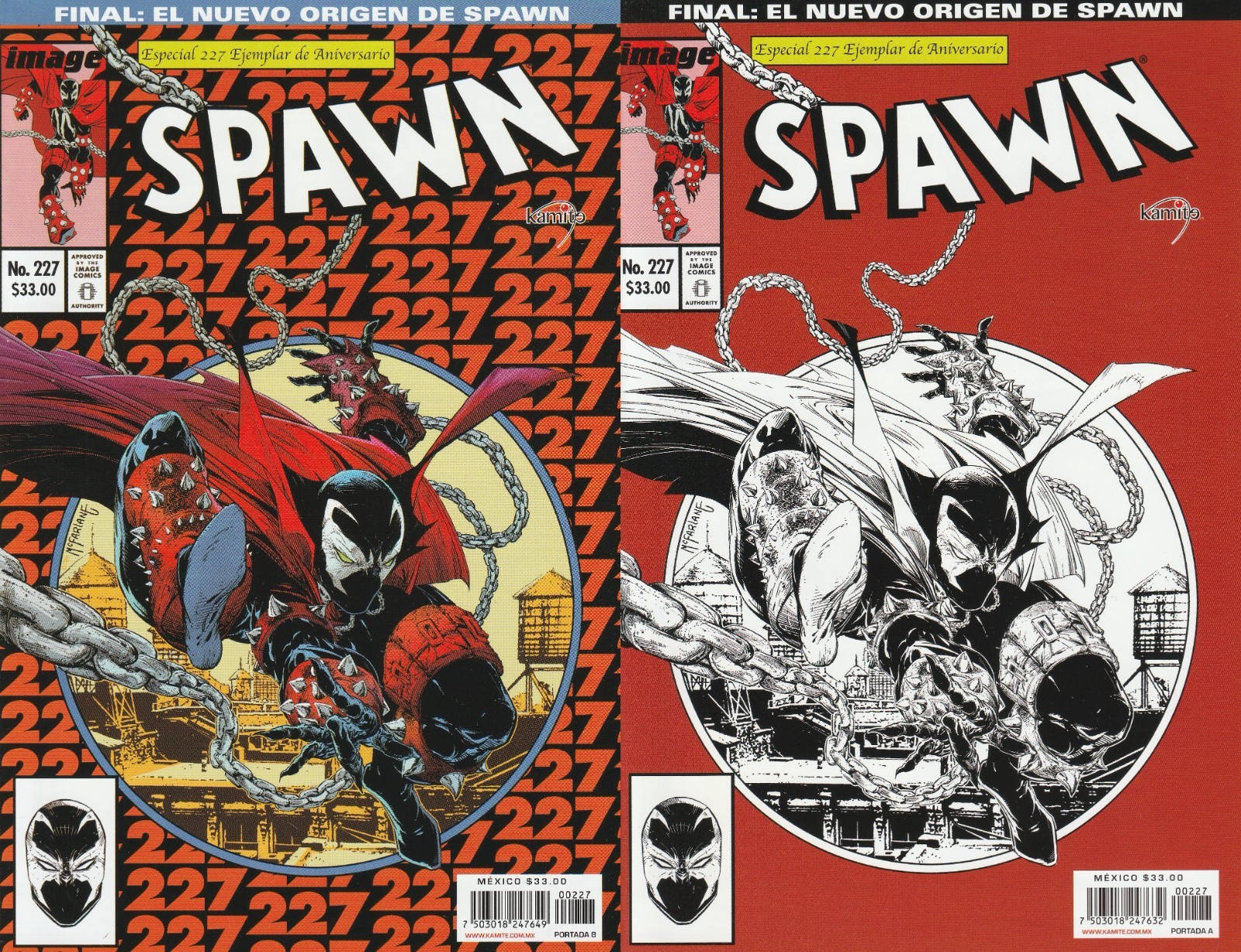 Image Mexico SPAWN #227 Todd McFarlane COLOR & SKETCH Variant