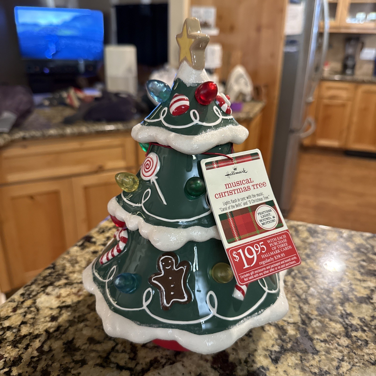 2009 Hallmark Ceramic Musical Rotating Lighted Working Christmas Tree Table Top