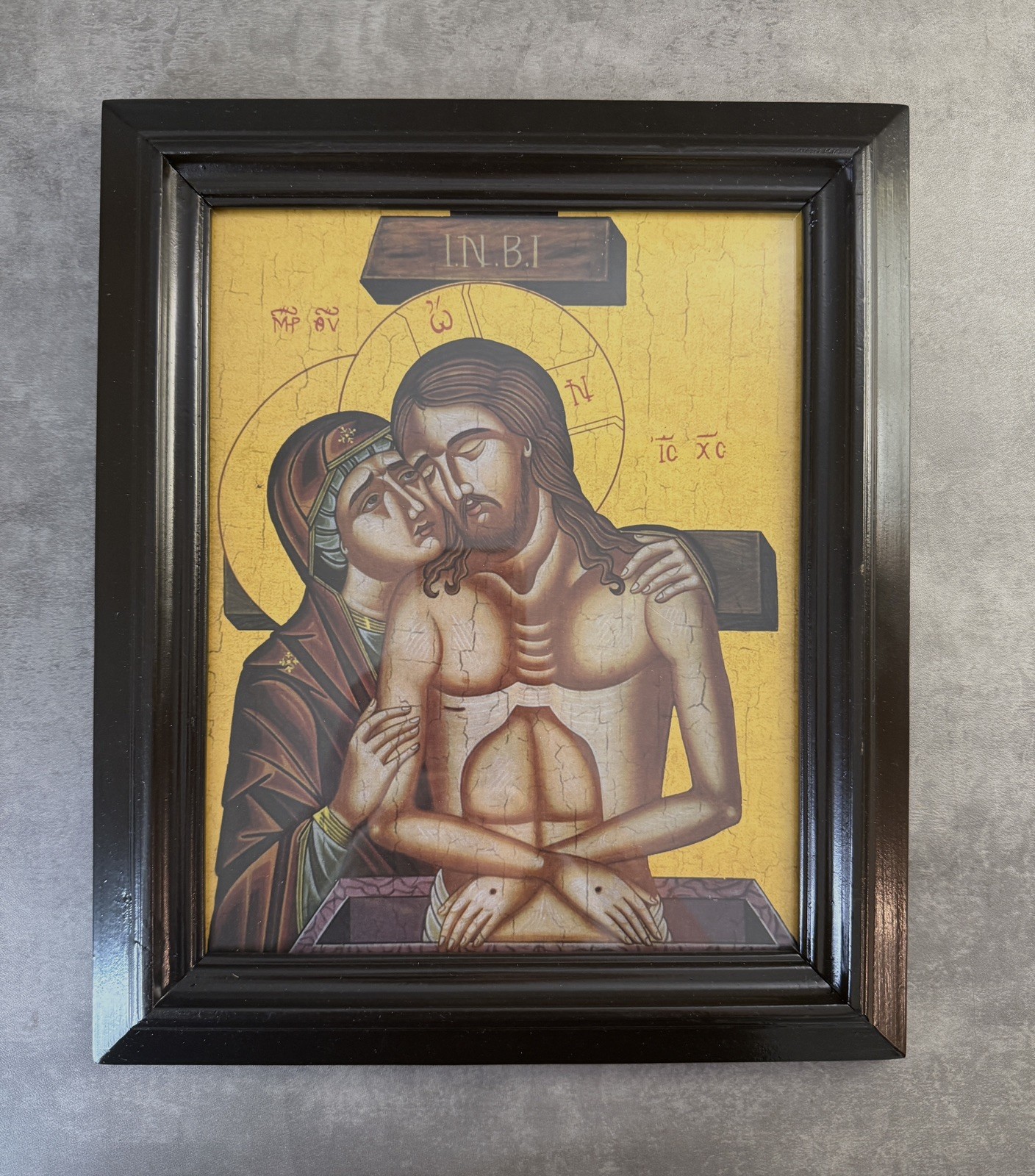 Framed Icon of the Lamentation of Christ (Pietà)