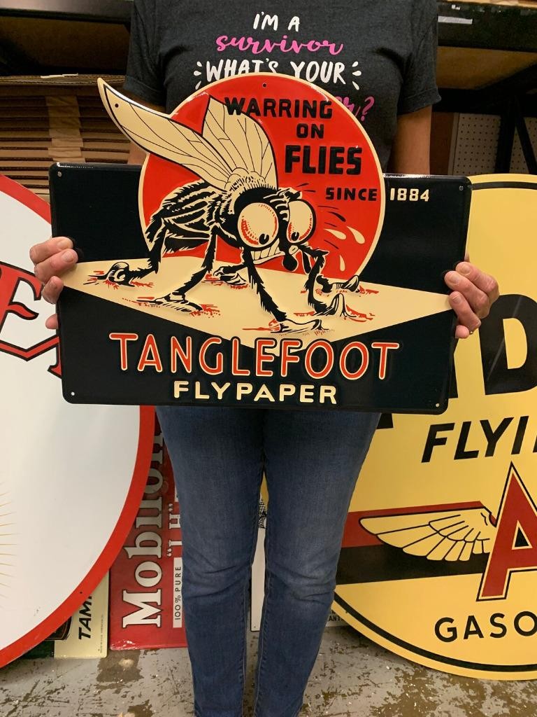 Vintage Style Metal Sign Tanglefoot Fly Paper 17x14 Made in USA