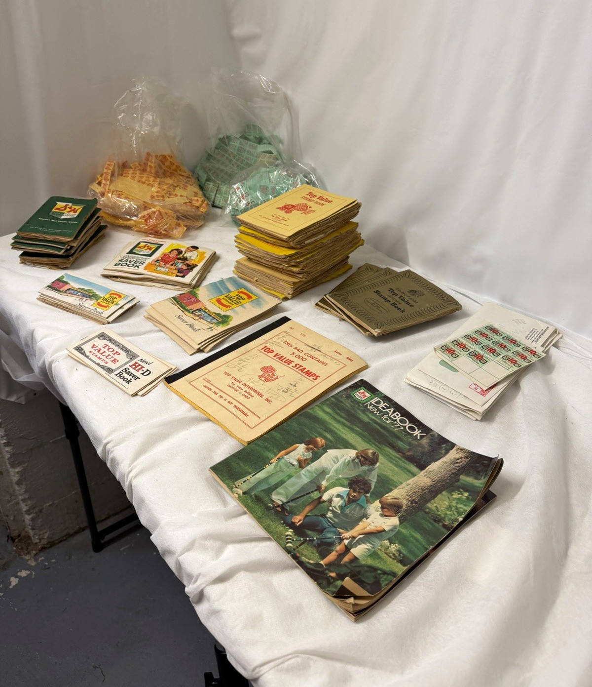 Ridiculously large lot of vintage trading stamps, Top Value, S&H stamps/books