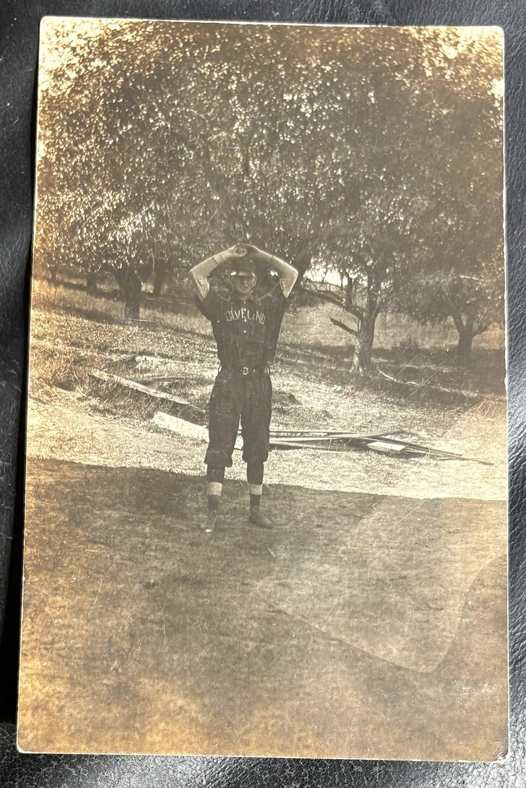 1910-15 MLB Cleveland Lifetime Ban Shoeless Joe Jackson Uniformed Baseball RPPC