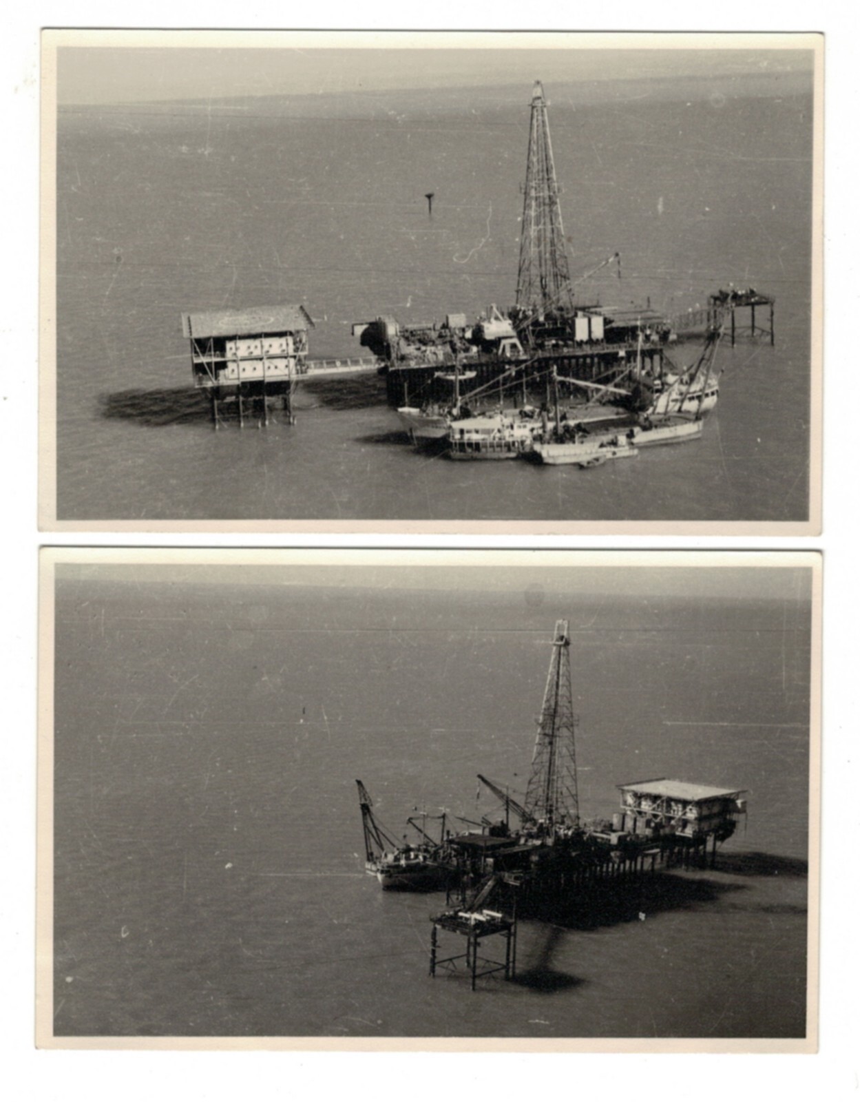 AR2020 - MIDDLE EAST PERSION GULF, AGIP OIL rig PLATFORM 1961 - 2x RARE RPPC