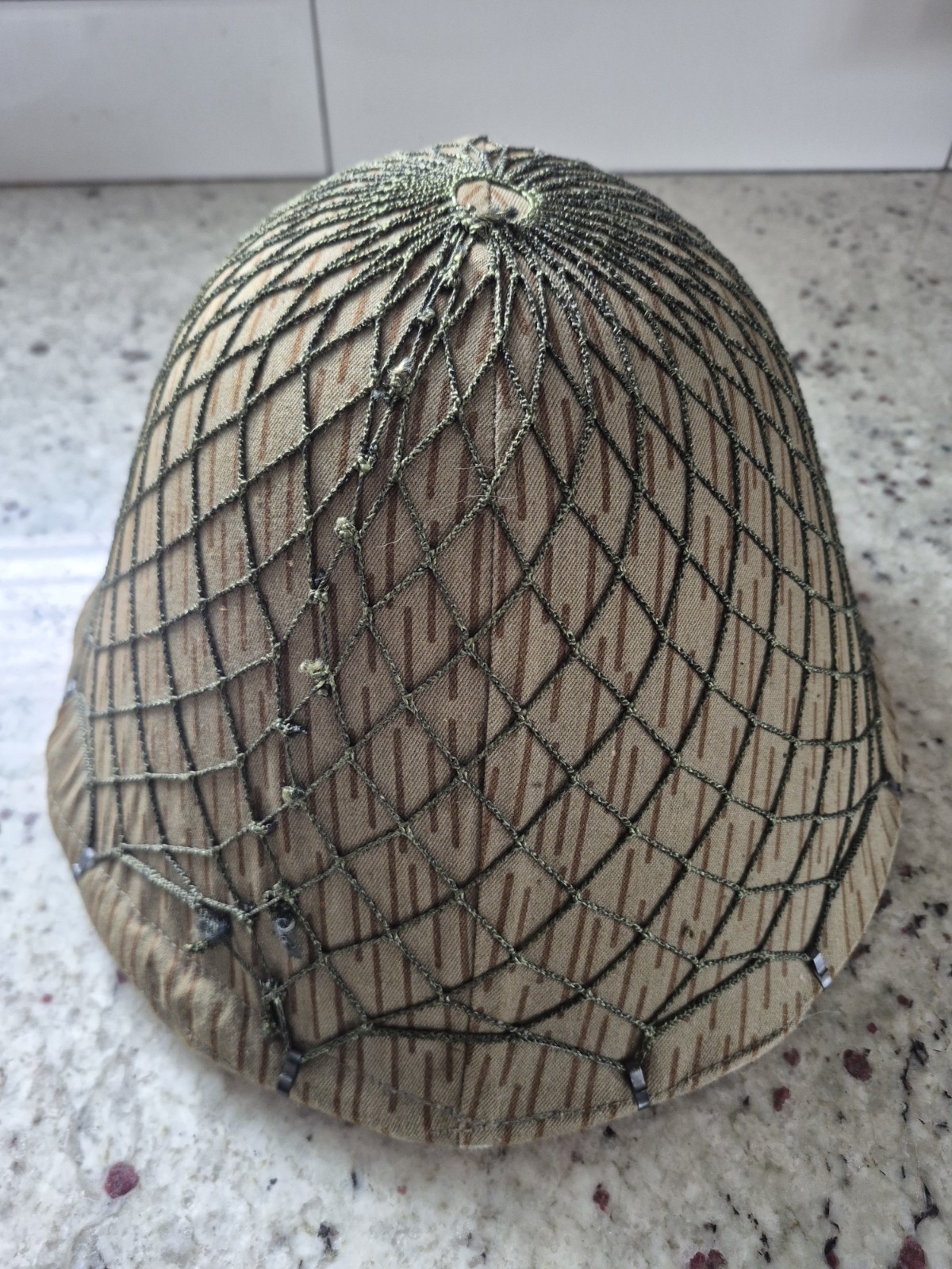 East German Army DDR M56 Helmet Complete Nice Camo