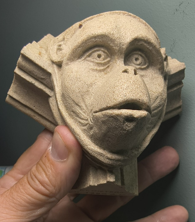 Vintage Canterbury Cathedral Monkey in Monk\'s Cowl Gargoyle Stone Wall Art