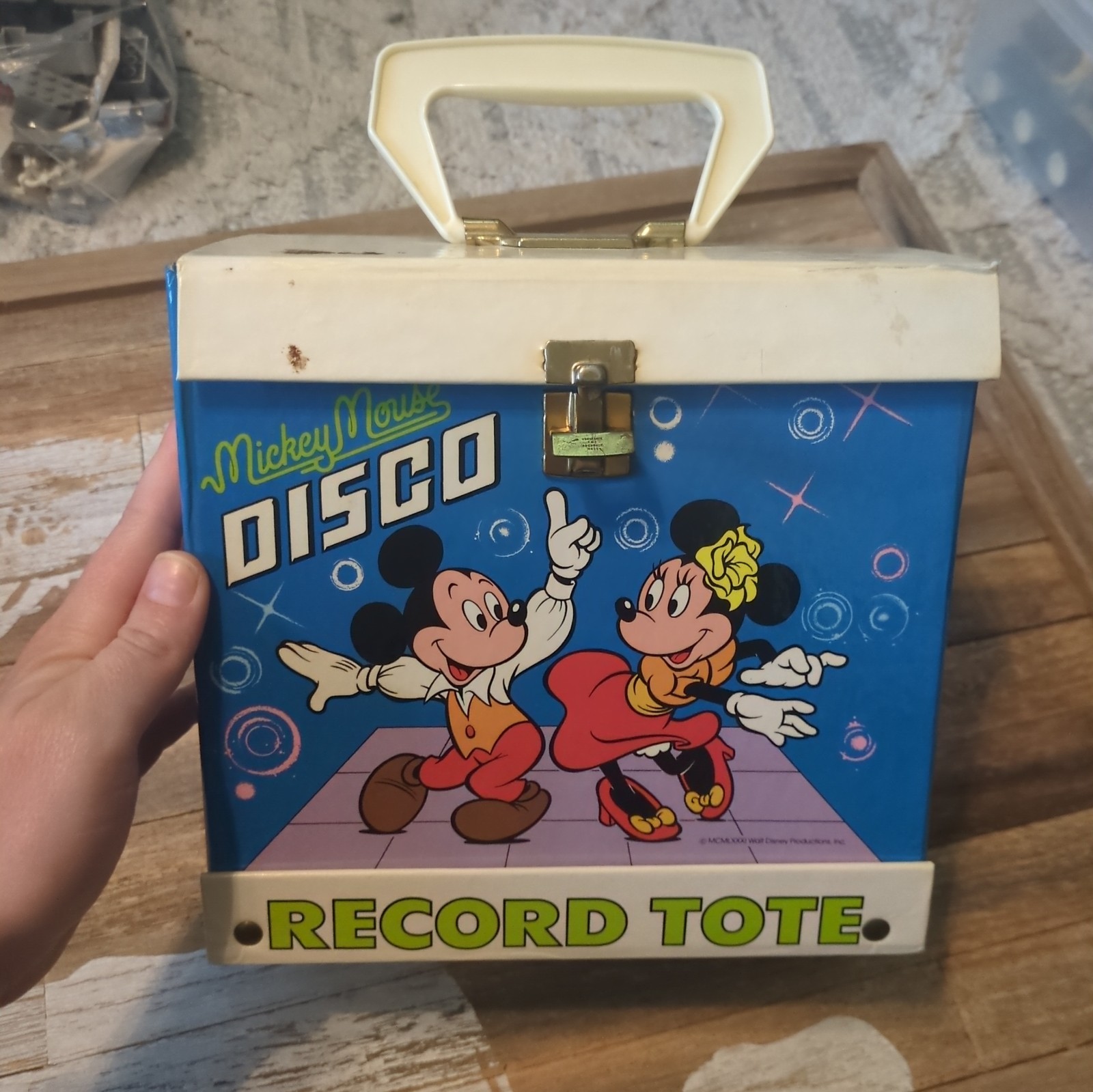 Original 1981 Mickey Mouse Disco 7” 45 Rpm Record Tote Carry Case 