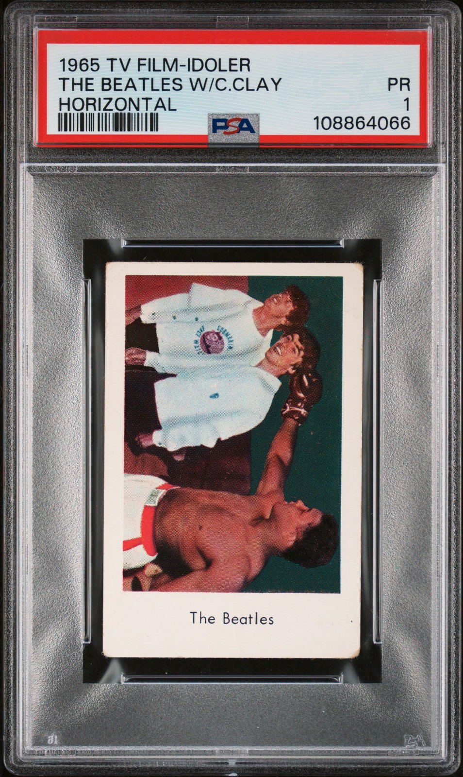 1965 POPBILDER TV-FILM-IDOLER-MJUKARE PAPP THE BEATLES W/CASSIUS CLAY PSA 1