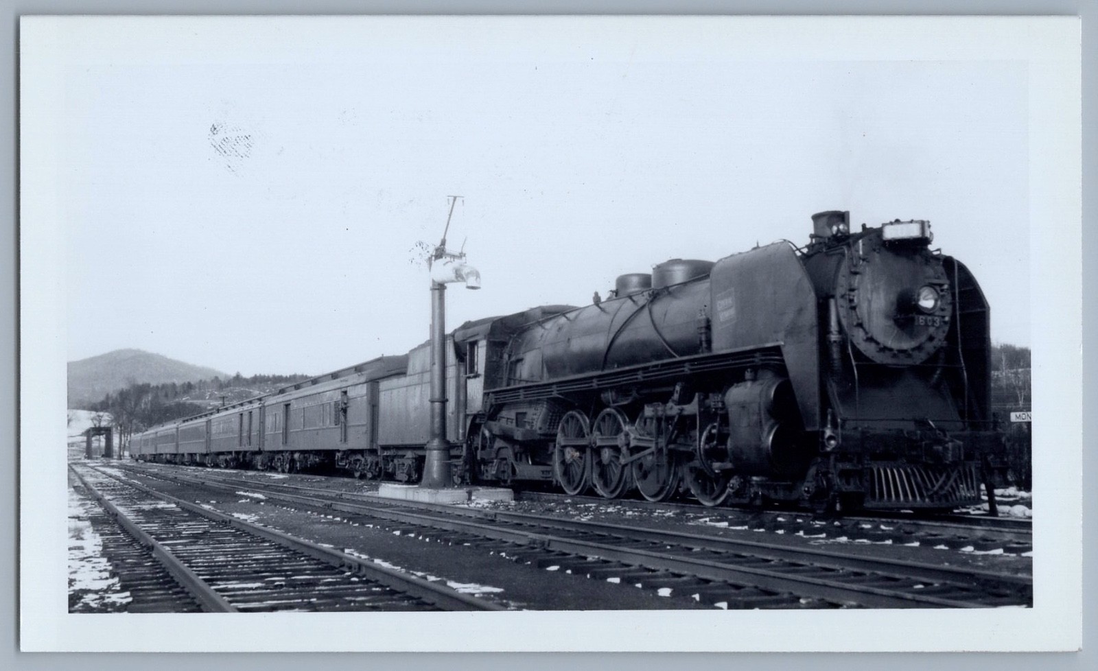 Railroad Photo - Central Vermont #603 Steam 4-8-2 Locomotive Montpelier Jct