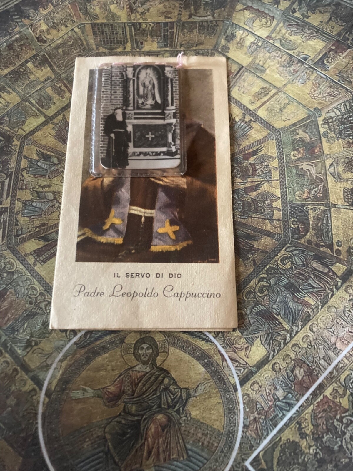 RARE VINTAGE Capuchin convent Relic canonisation : Padre Leopoldo - Padua 