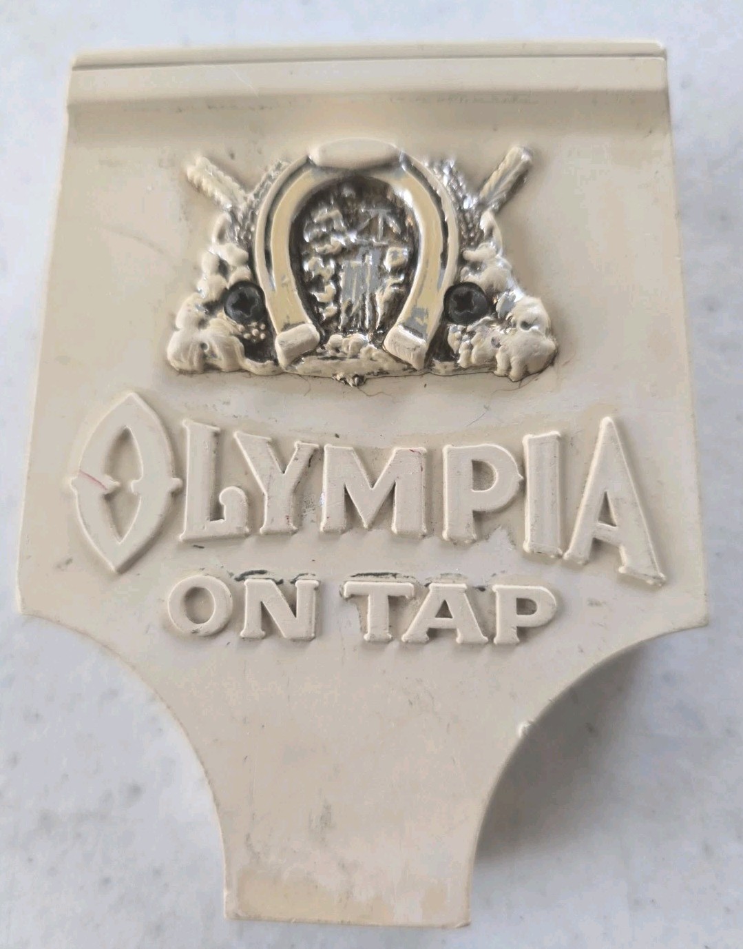 Vintage Plastic Olympia On Tap Beer Handle 4”
