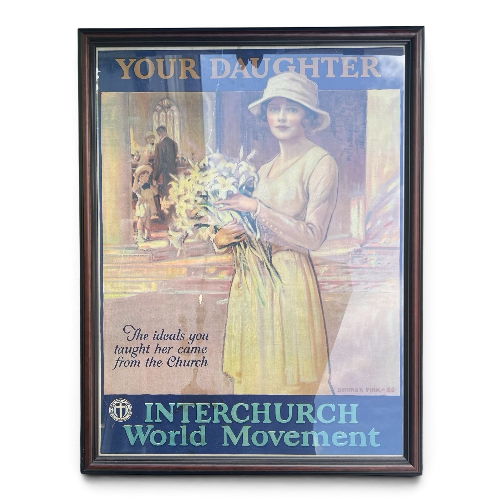 Original 1920 Denman Fink “Your Daughter” Interchurch World Movement Lithograph