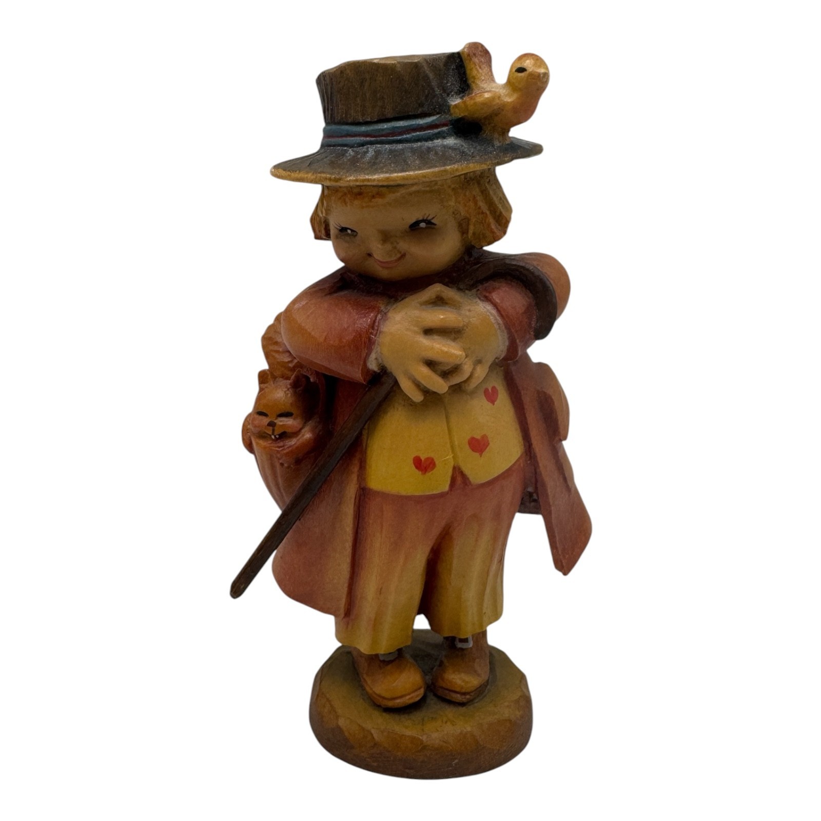 ANRI Juan Ferrandiz Wood Carved Hand Painted Figure Happy Wanderer Signed ANRI Juan Ferrandiz Wood Carved Hand Painted Figure Happy Wanderer Signed