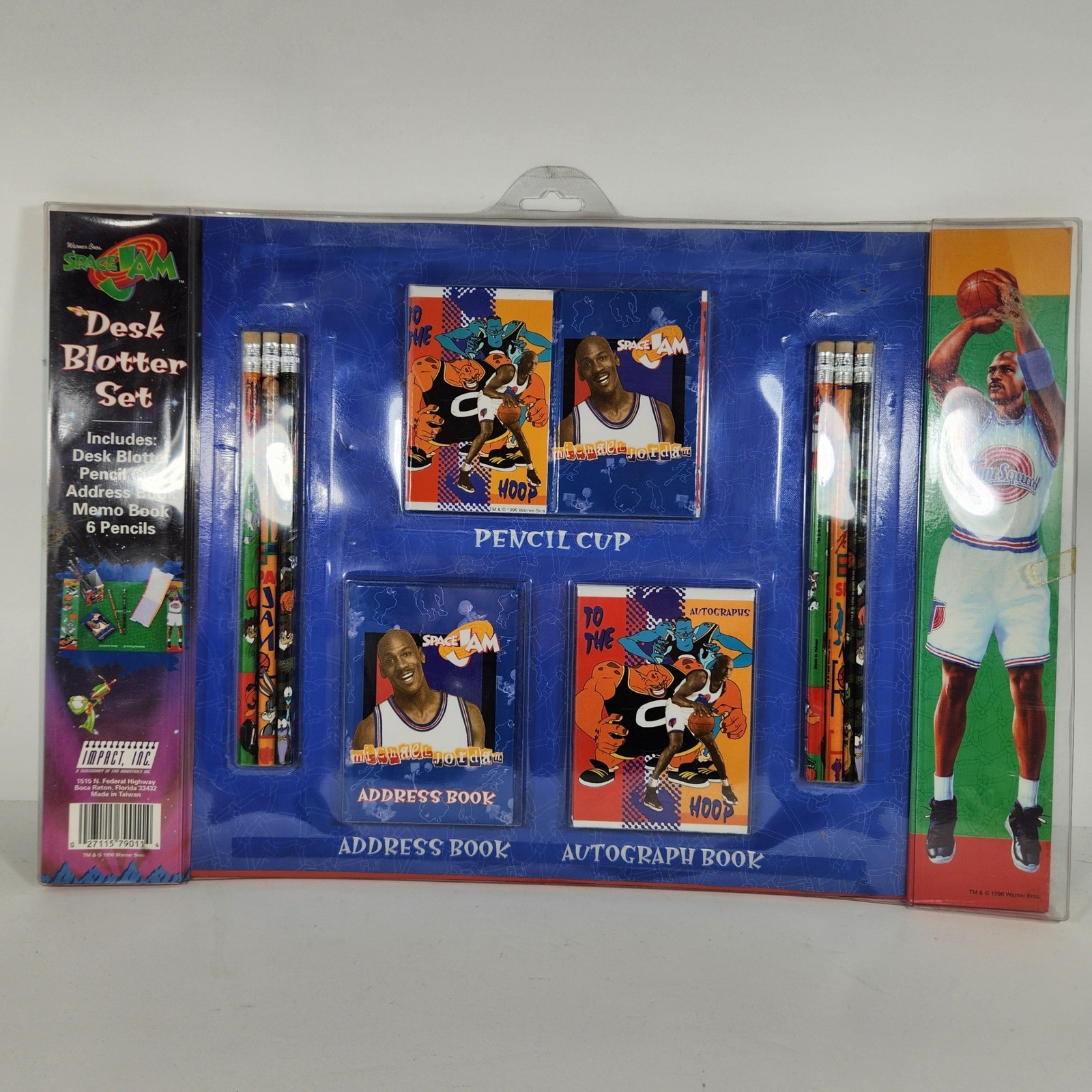 Vintage 1996 Space Jam Desk Blotter Set Michael Jordan Tune Squad Impact Inc NEW