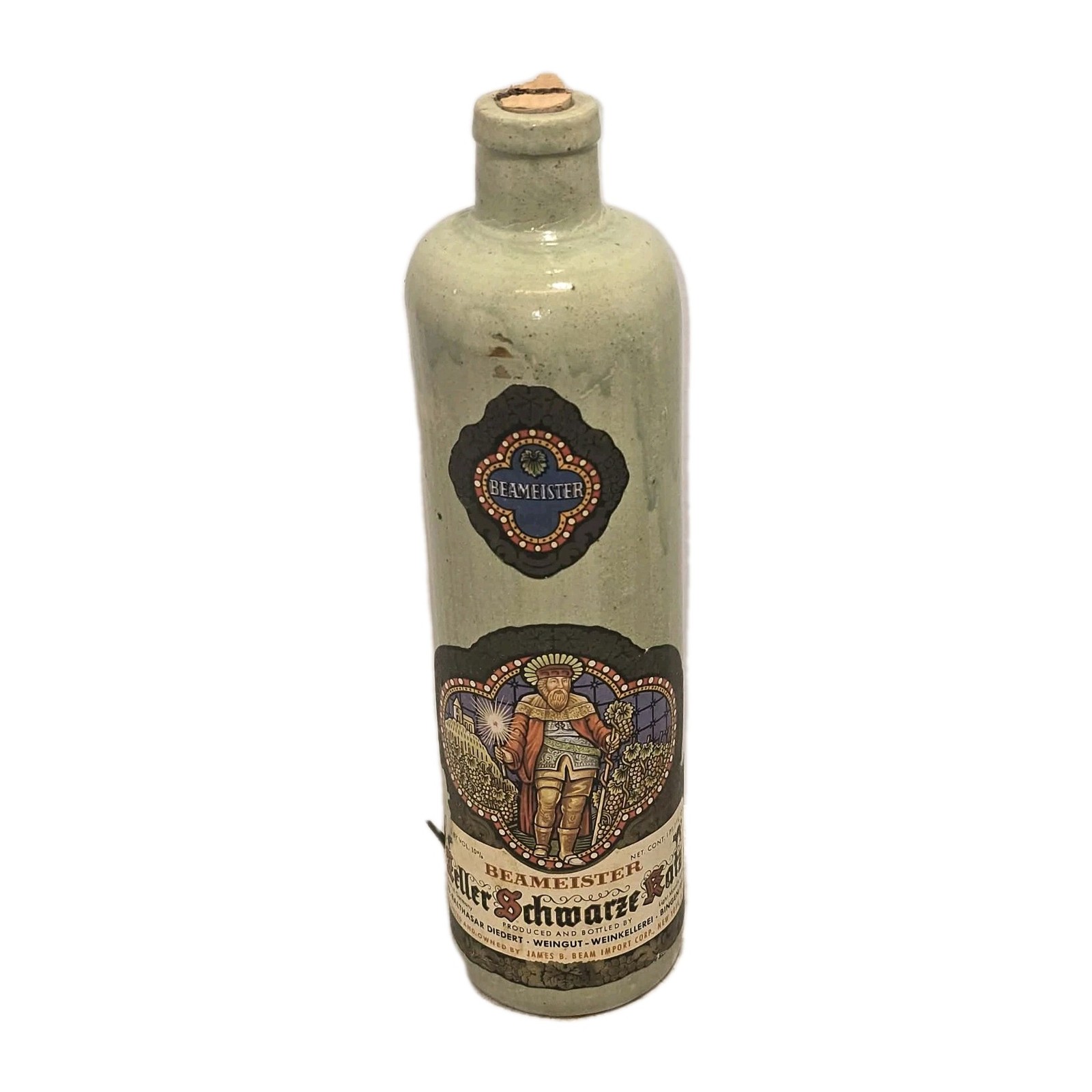 Beam Meister Delft Schwarz Katz Stoneware Bottle 1960s 70s Vintage EUC 🍶