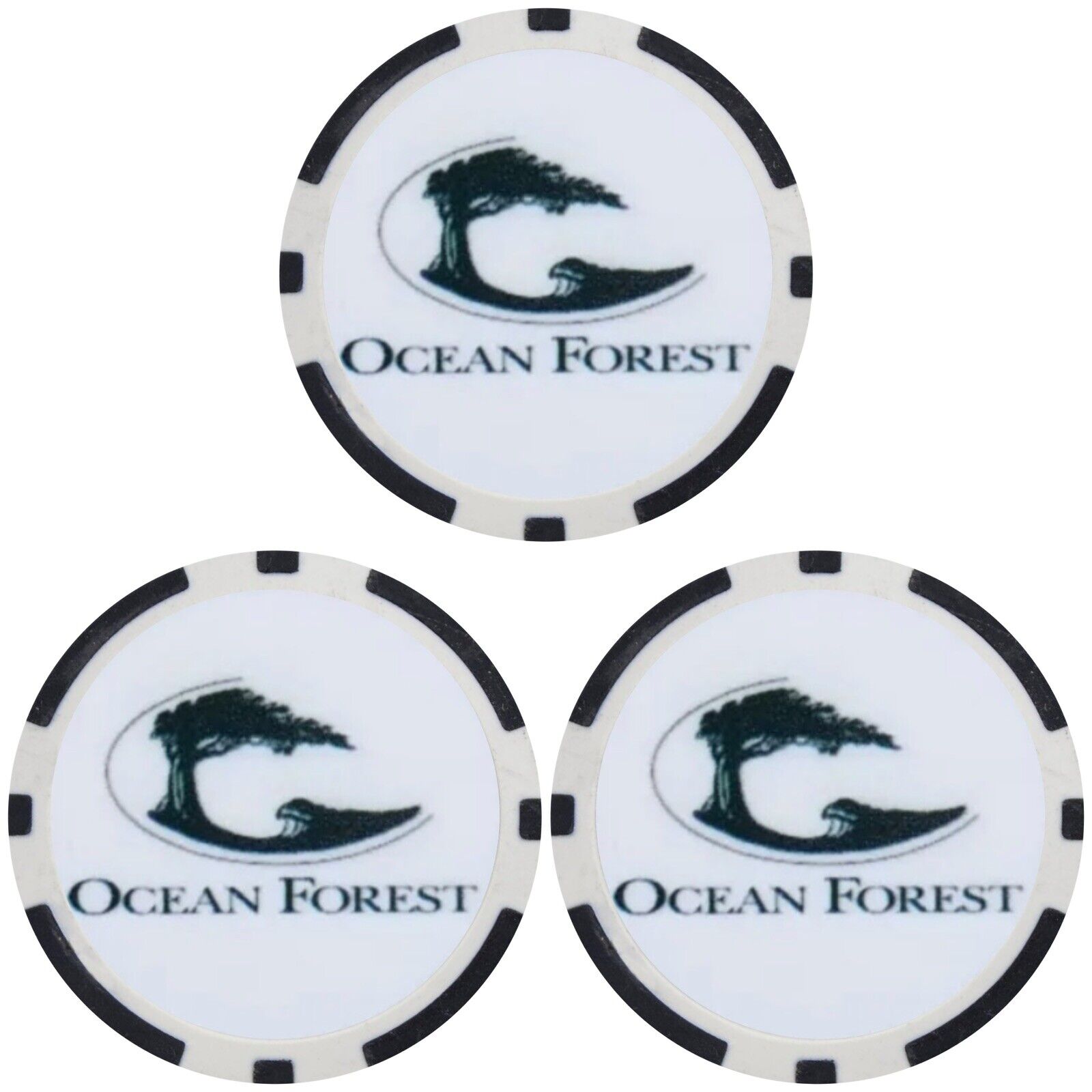 (3) Ocean Forest Golf Club - Poker Chip Golf Ball Marker
