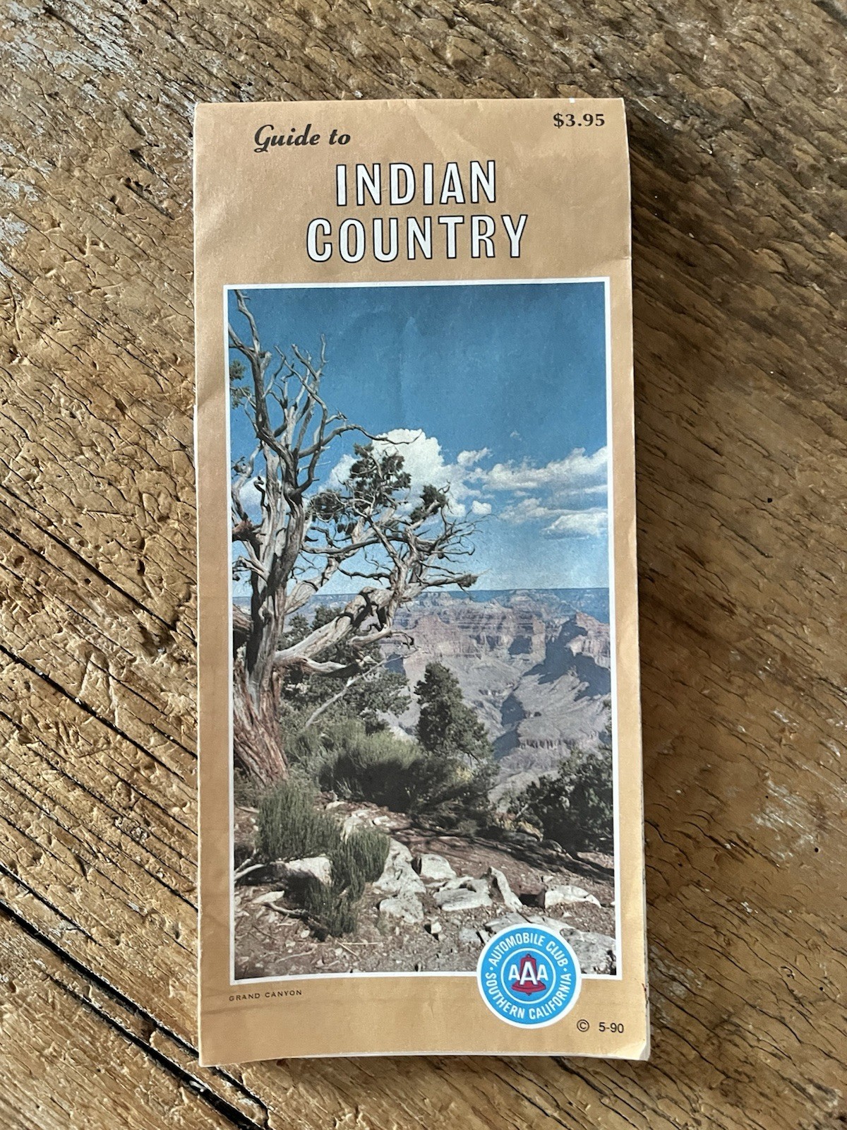 VTG 1990 AAA Guide to Indian Country Fold Out Map Travel SW Native American Land