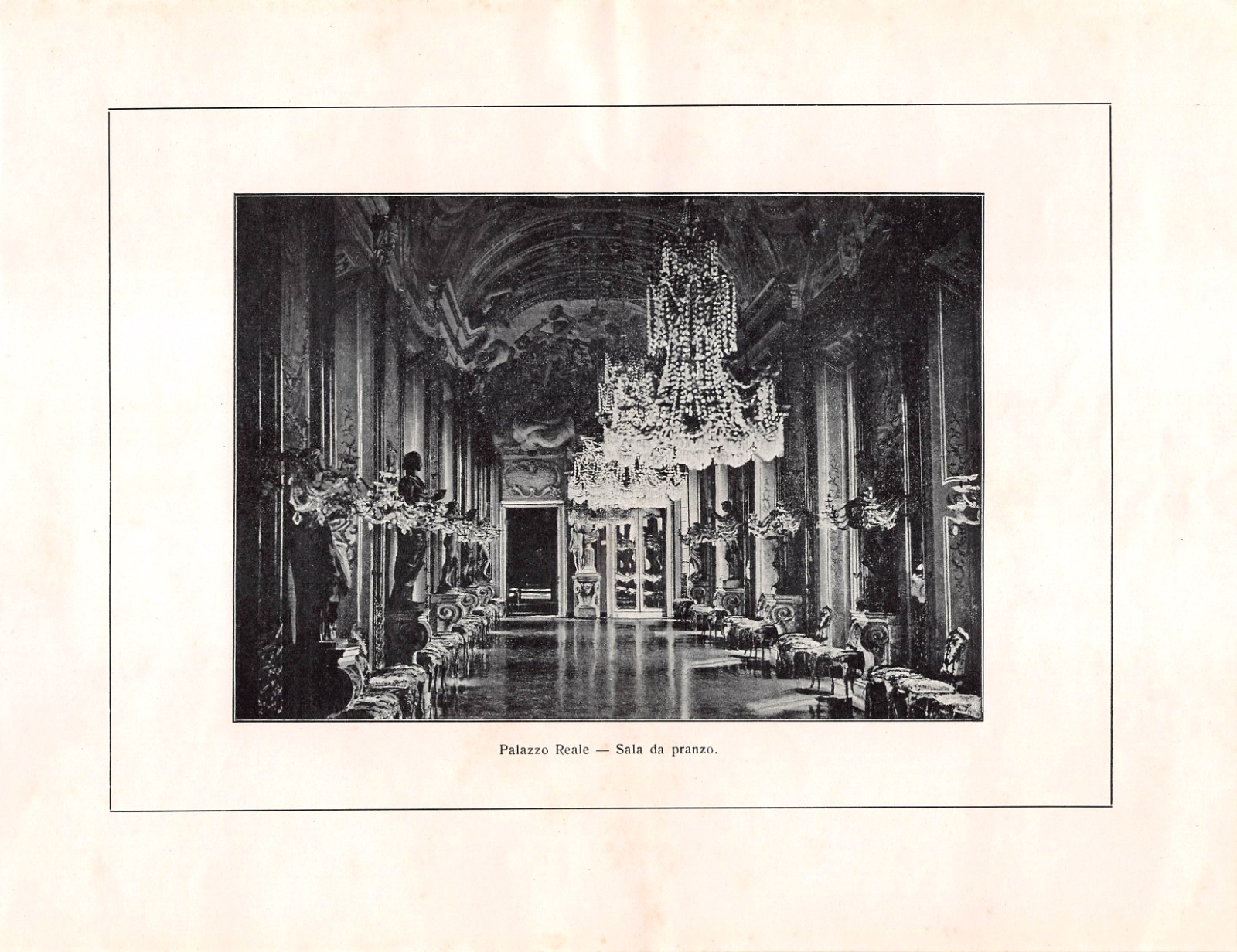 Genoa Italy Palazzo Reale Royal Palace Dining Hall Interior C1910 Vintage Image
