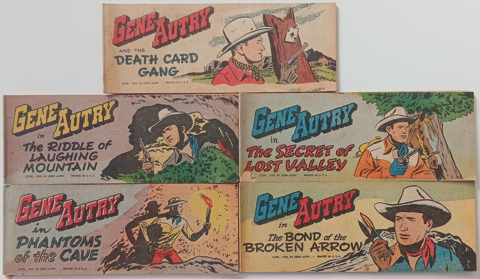 1950 Gene Autry Cereal Box Comic Books Lot Cowboy West Quaker Puffed Wheat Rice