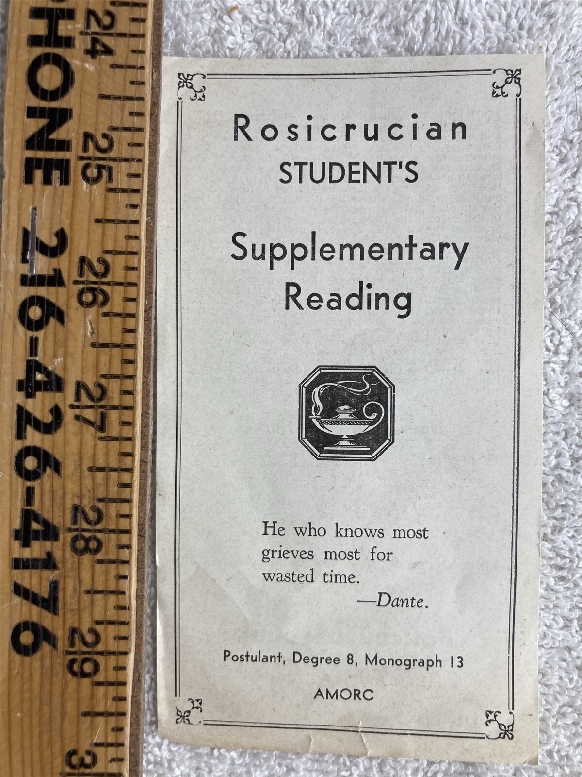1910s 1920s 1930s Vintage Rosicrucian Students Supplementary Reading Flier