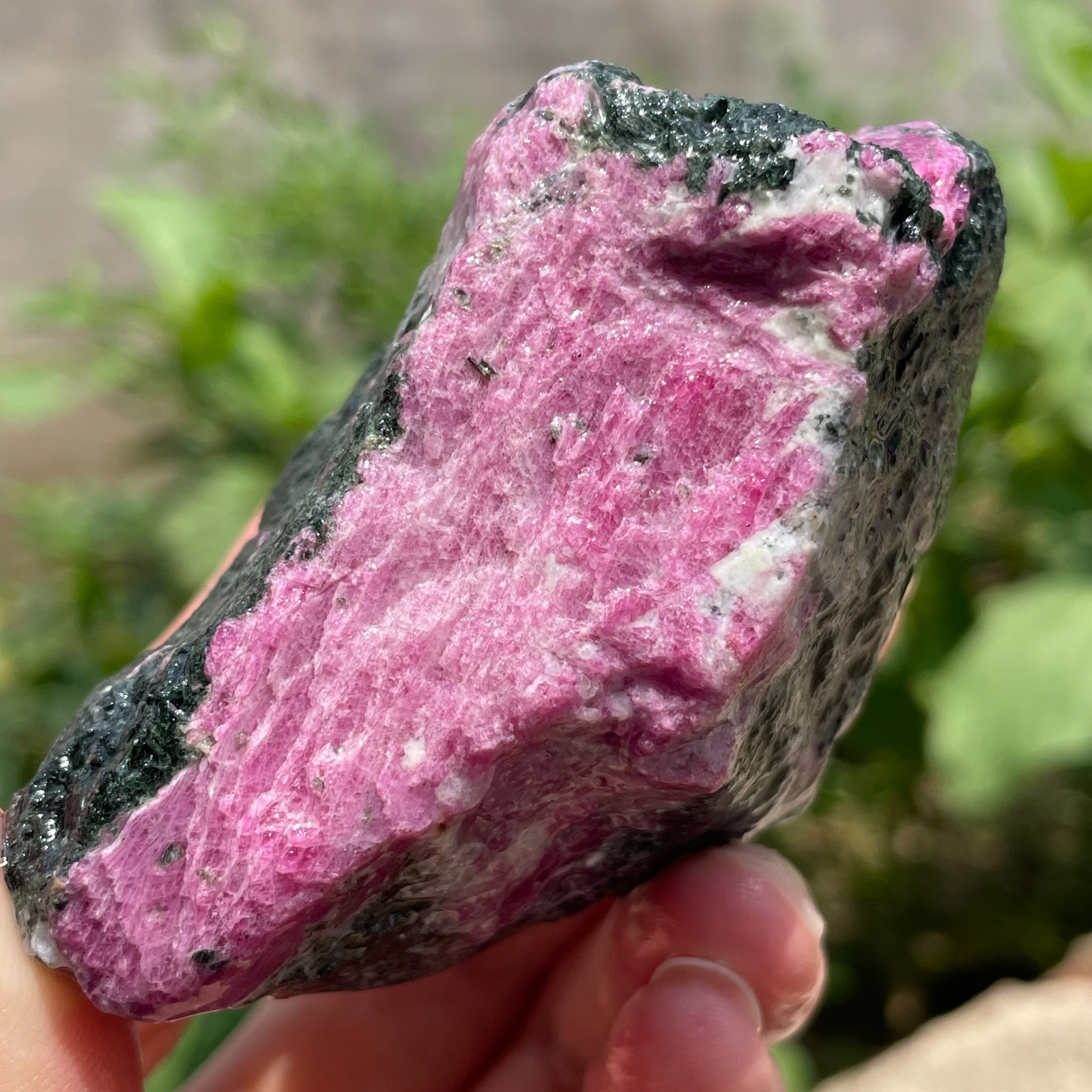 320g Natural Ruby Zoisite Quartz Crystal Rough Mineral Specimen Healing