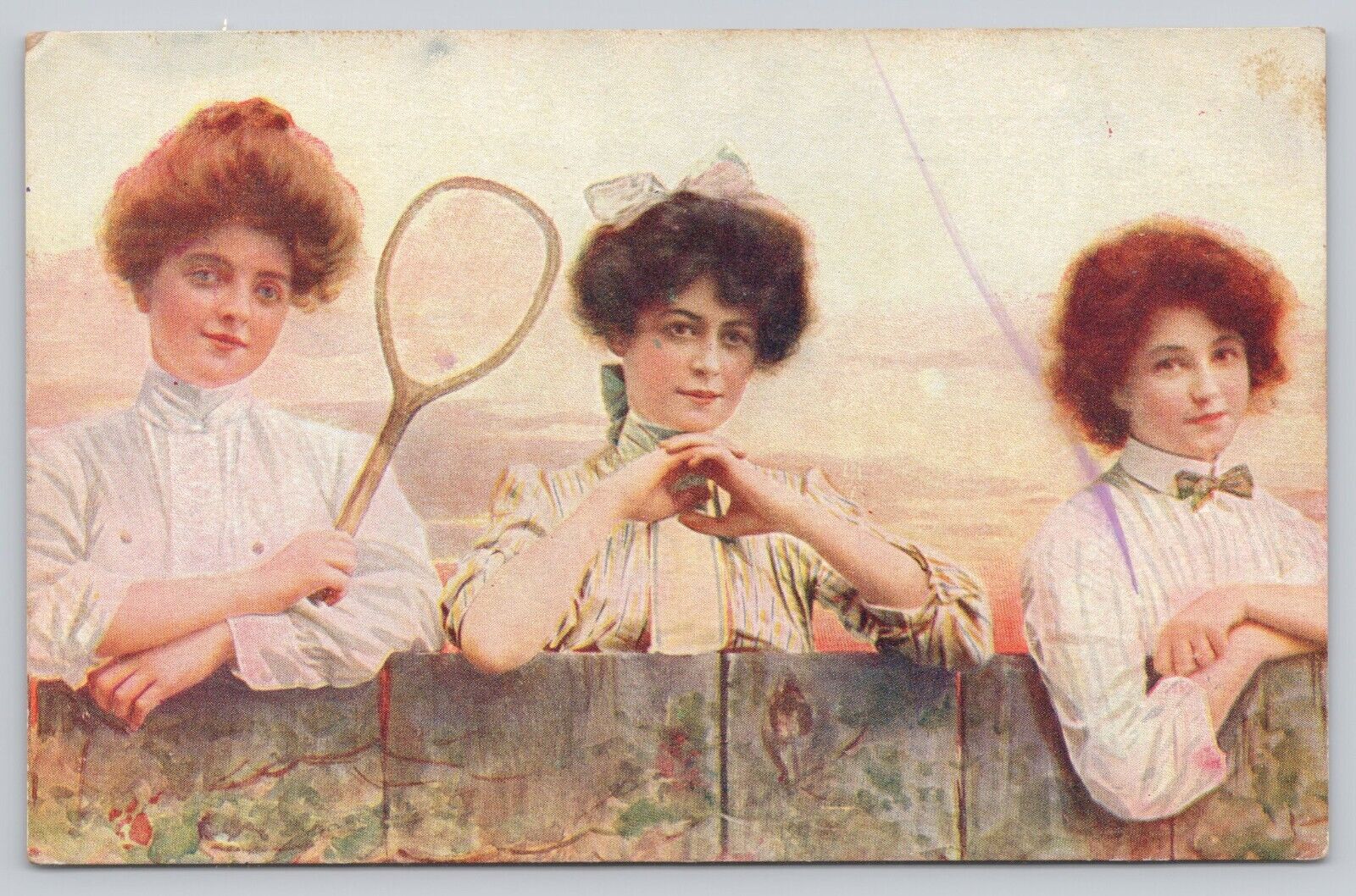 Postcard Trio of Pretty Ladies c 1910