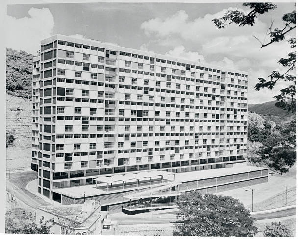 Overlooking Caracas. Caracas, Venezuela: Occupants are set to  - 1955 Old Photo