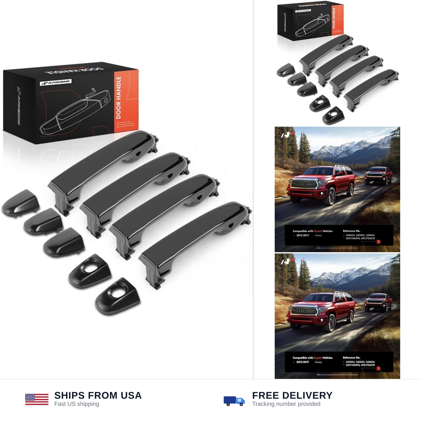 A-Premium Set of 4 Exterior Door Handles - Front Rear Driver Passenger | Comp...