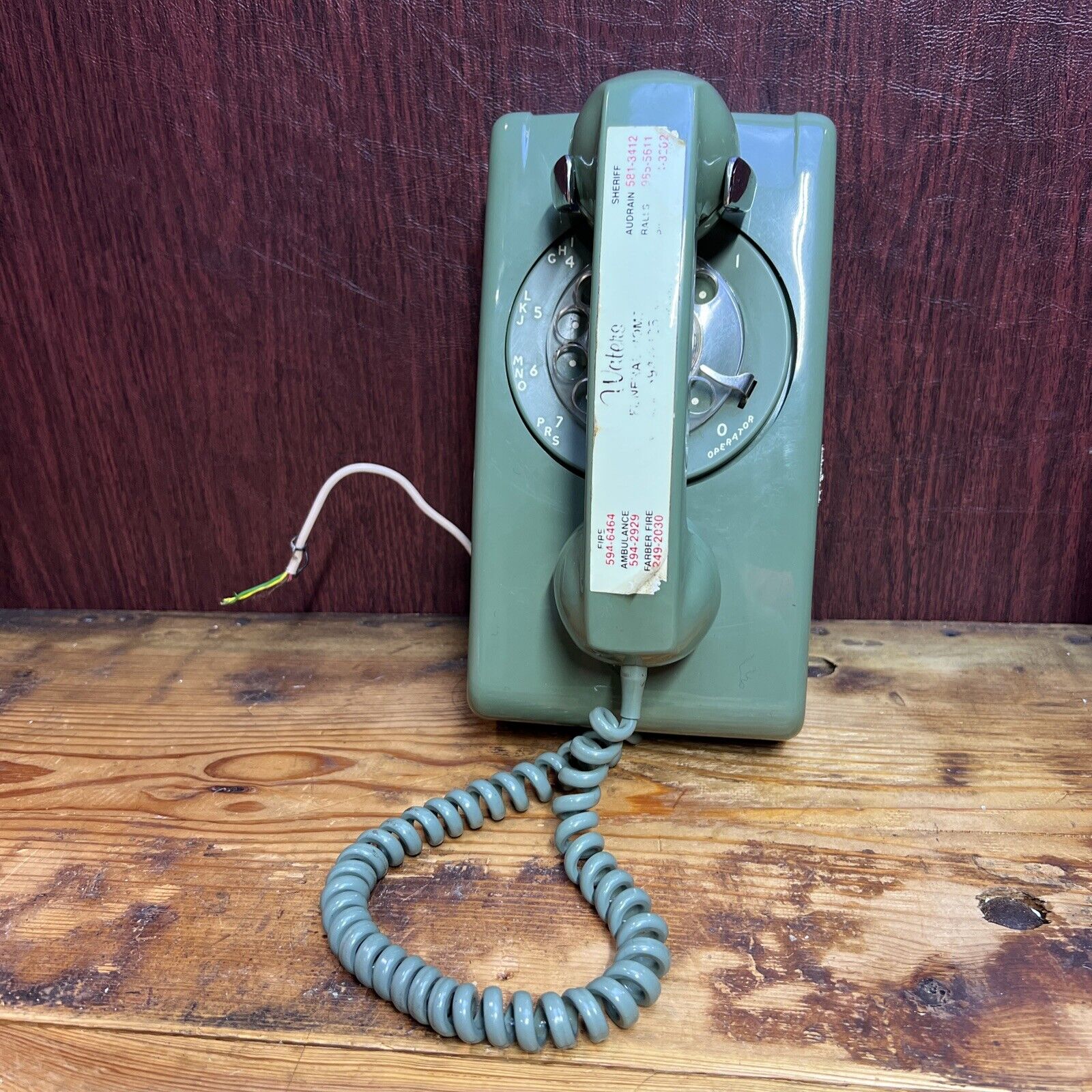 Vintage Stromberg-Carlson Green Rotary Dial Wall Telephone Made USA  Untested