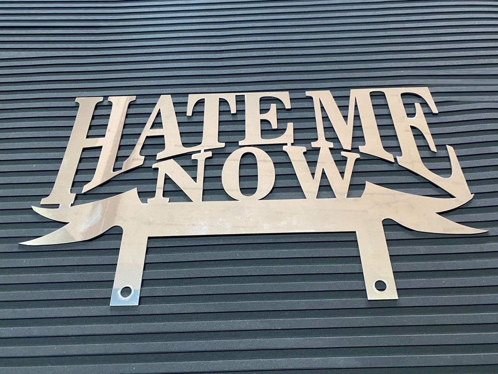 Lowrider Hate Me Now Large Brushed Aluminum Plaque Sign Lowrider Car Plaque #1