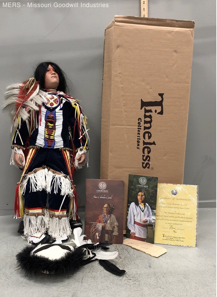 Timeless Treasures Dancing Wolf Doll Indian Collection 24 Inch With Box & COA