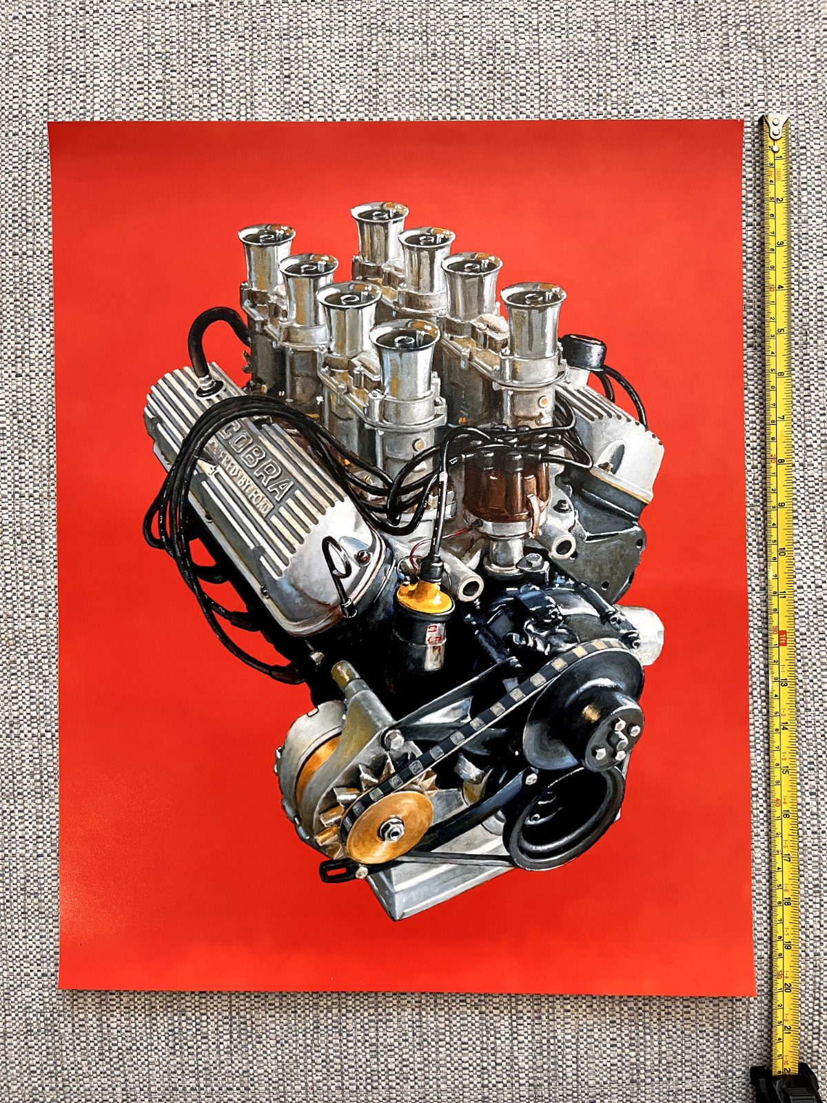 Shelby American Cobra Competition Engine Print Carroll GT40 GT350 GT500KR Weber