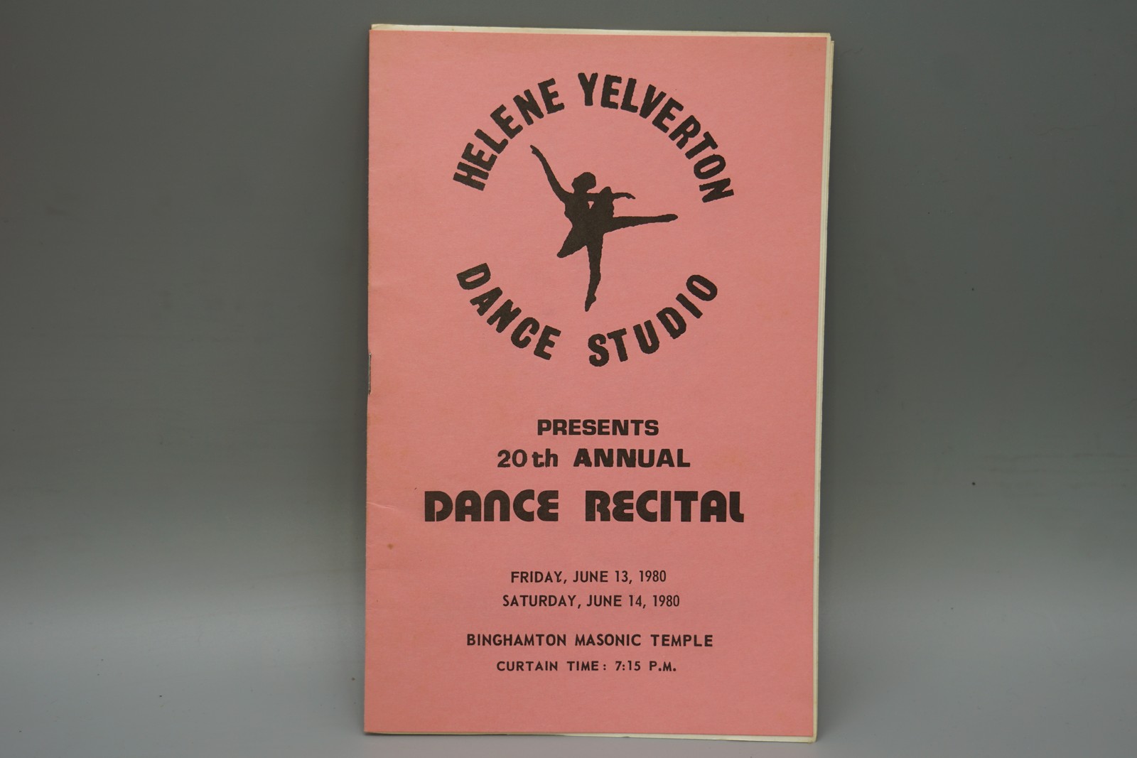 Vintage Helene Yelverton Dance Studio 20th Annual Recital Program 1980