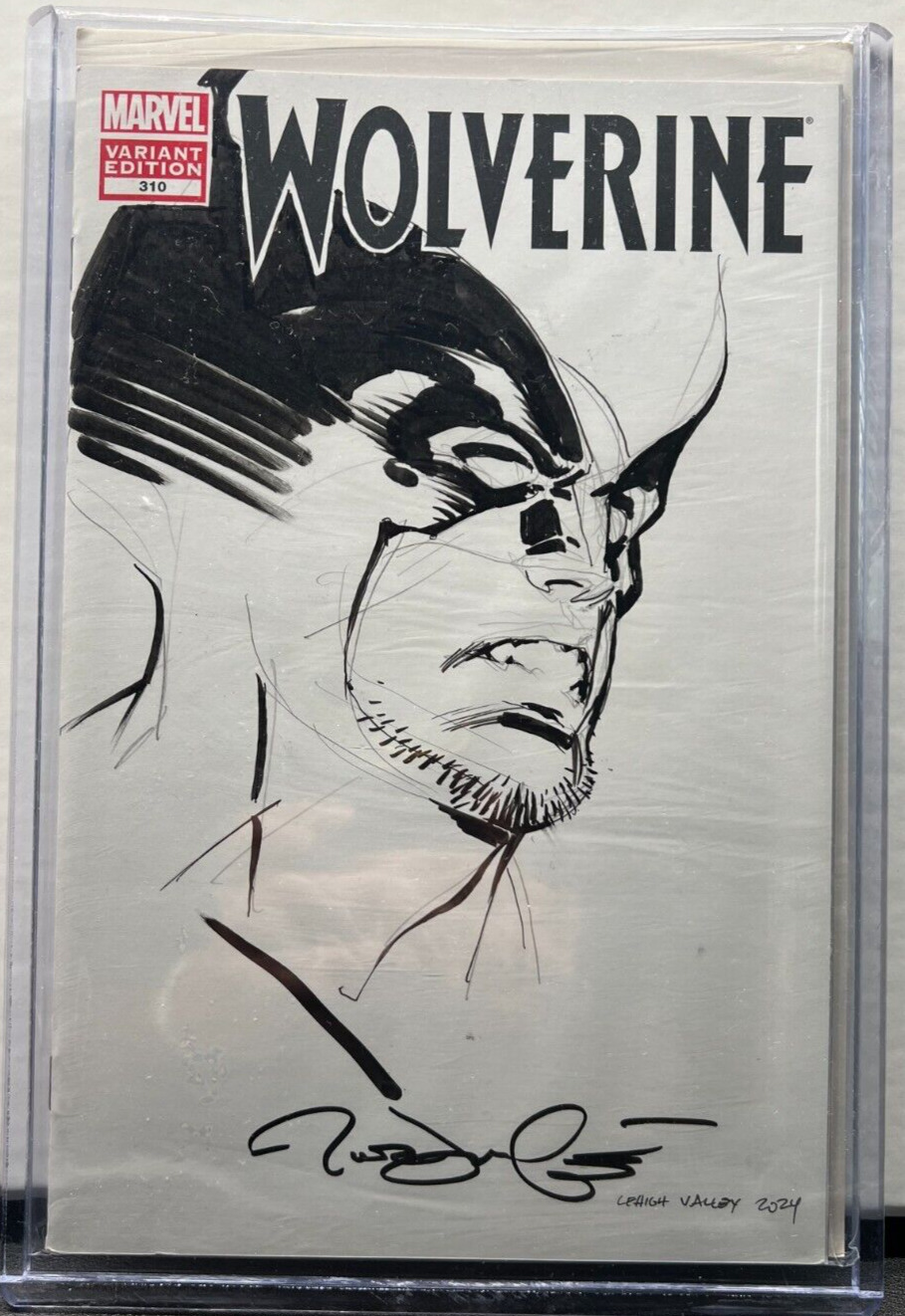 Original Wolverine Sketch Cover by Artists Rick Leonardi on Wolverine #310 Blank