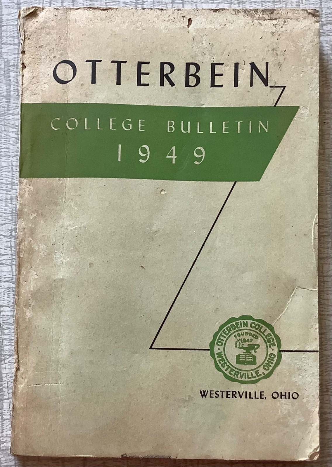 Vintage 1949 Otterbein College Bulletin Catalog Westerville Ohio OH WWII History