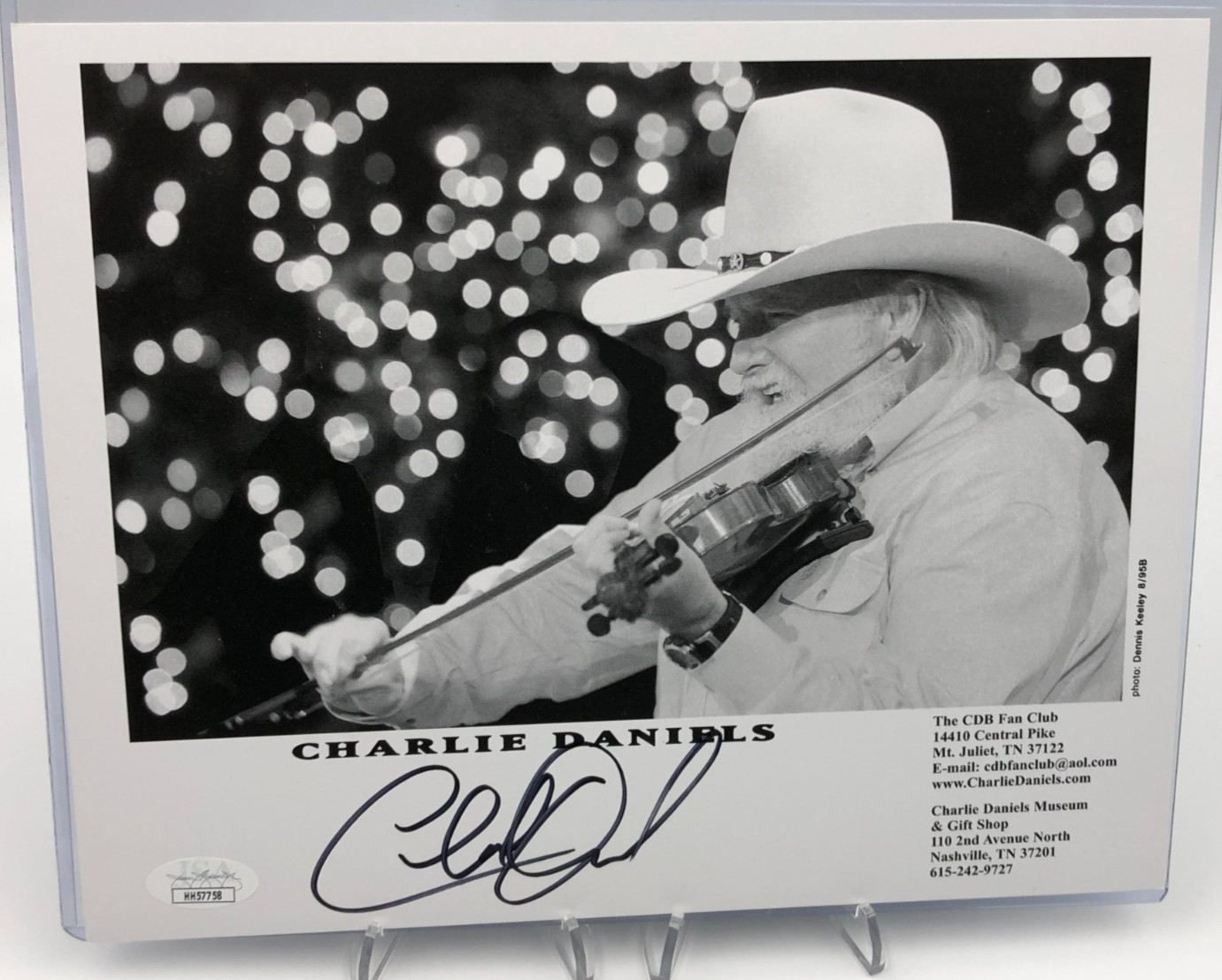 CHARLIE DANIELS AUTO JSA wCOA Card Signed 8x10 PHOTO  DEVIL WENT DOWN TO GEORGIA