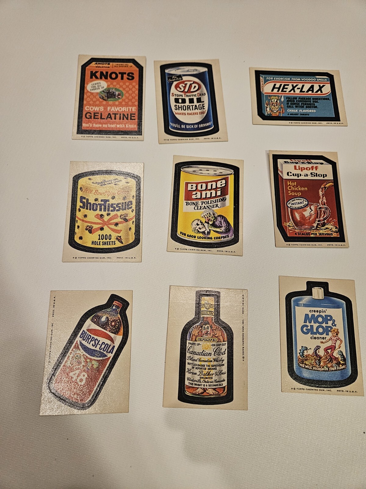 1970s VINTAGE TOPPS WACKY PACKAGES LOT OF 9 STICKERS T.C.G PRTD IN USA 1970s VINTAGE TOPPS WACKY PACKAGES LOT OF 9 STICKERS T.C.G PRTD IN USA