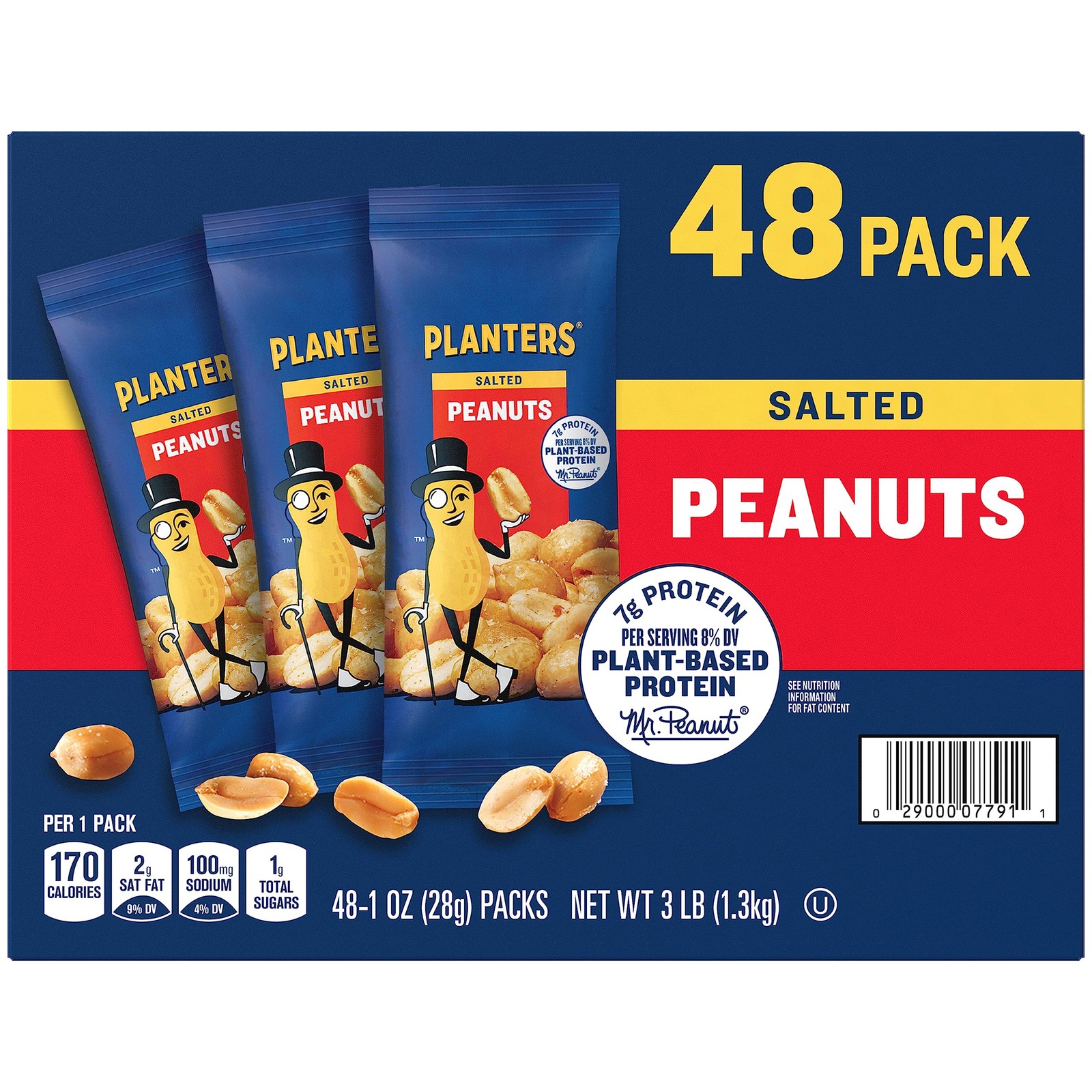 Planters Nuts on the Go Salted Peanuts, 1 oz 48 Count (Pack of 1)