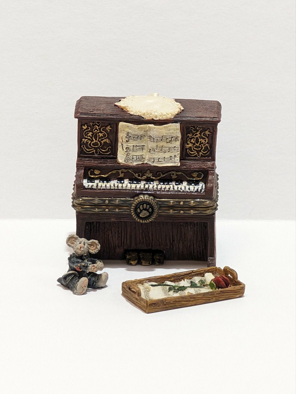 Boyds Bears Treasure Box Grandma’s Piano w/Maestro McNibble 392143 NOS w/ box