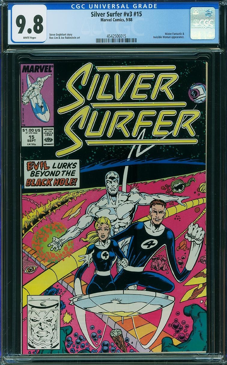 Silver Surfer 15 CGC 9.8 WP 1st Ron Lim Art Run Marvel 1988 Fantastic Four